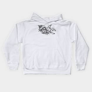 Triceratops Dino skull with flowers Kids Hoodie